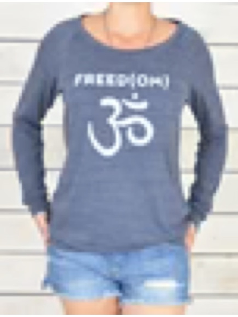 FREED(OM) - Navy Slouchy Pullover w/ Om Symbol